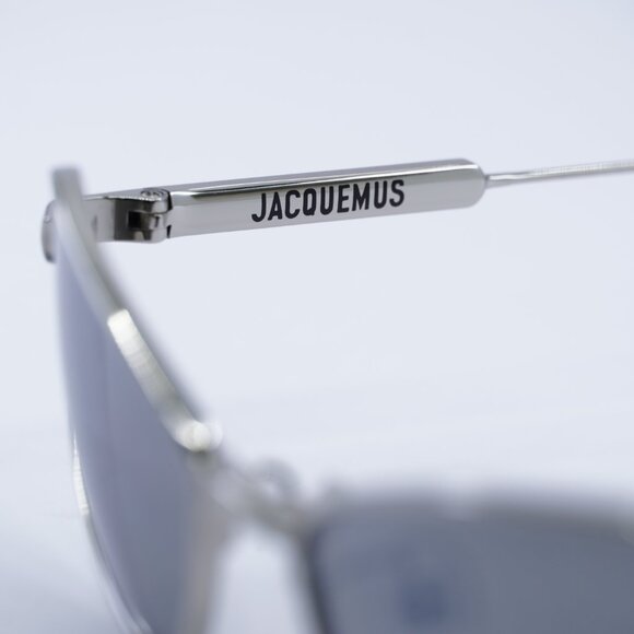 Jacquemus BAMBINO METAL JAC/68 C3 Sunglasses Silver Cat Eye Frame, Grey Lenses - Picture 10 of 12